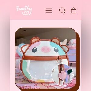 Pwuffy Cow Bag with Charm window